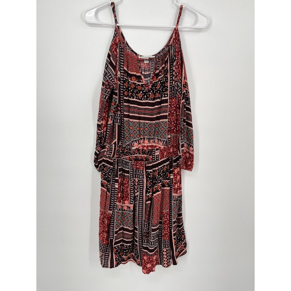 American Eagle Outfitters Bohemian Patchwork Cold Shoulder Mini Dress Women S